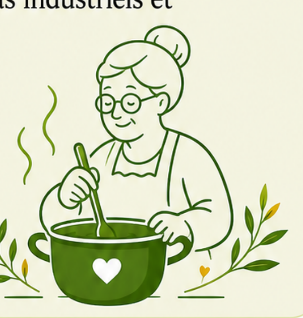 Grand-mère Mémé Mijote cuisinant dans sa marmite